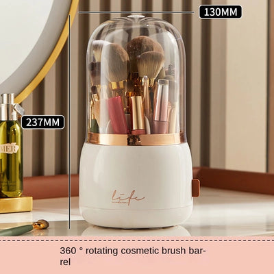 Cosmetic Brush Storage Bucket Organizer Rotating Brush Tube