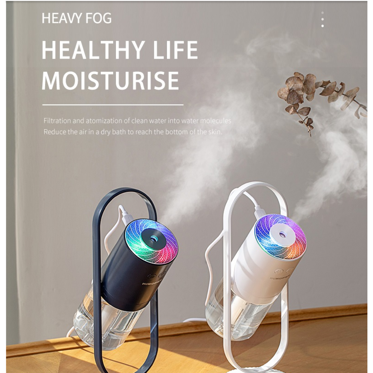 Magic Shadow Anion Humidifier With LED Light